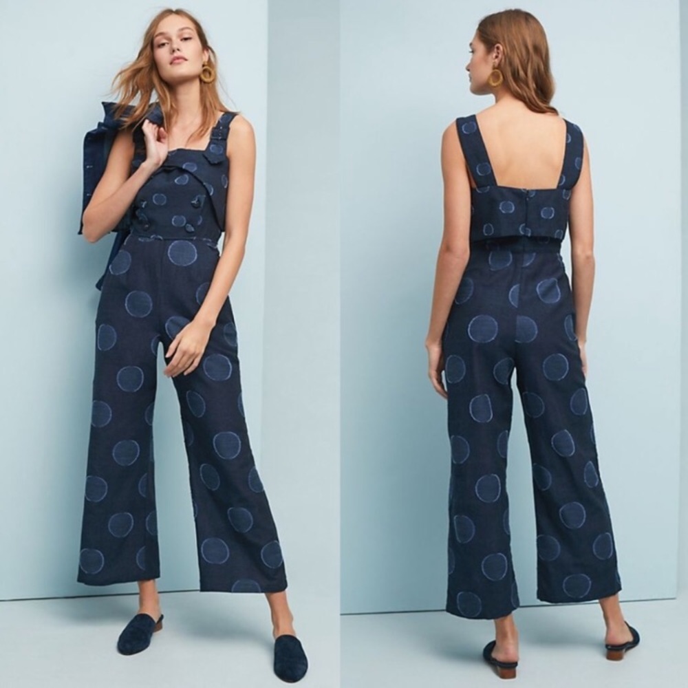 Textured Polka Dot Jumpsuit